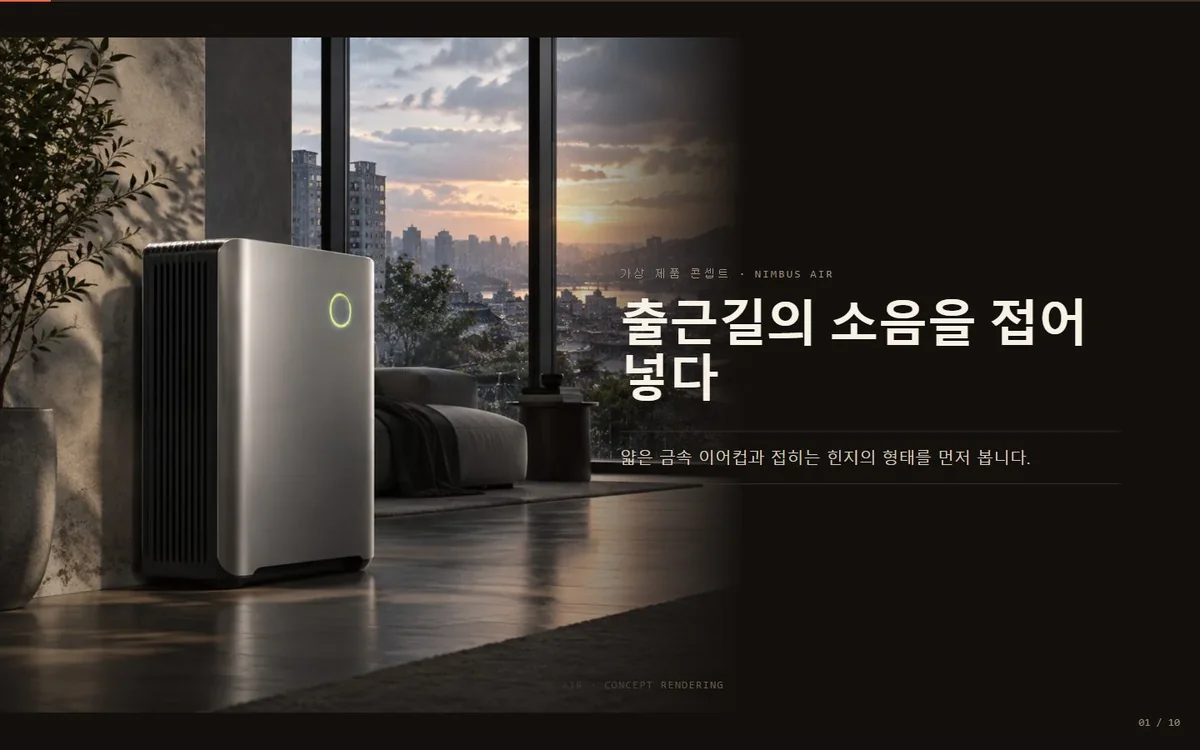 tilt-card 장면 완성 화면